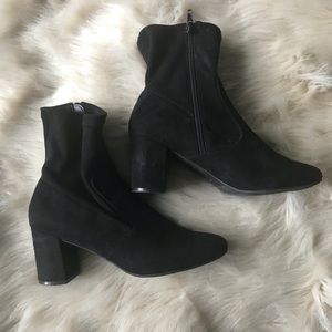 Black suede booties